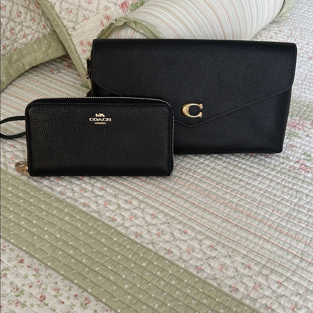 Coach Black Clutch and Wristlet Set
